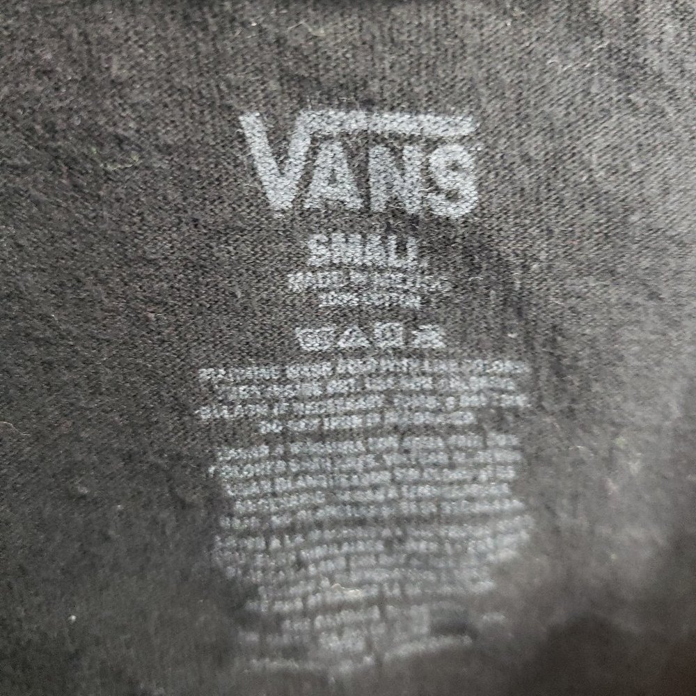 Vans Off the Wall Boys Black SL T Shirt (Size SM) - Picture 3 of 5